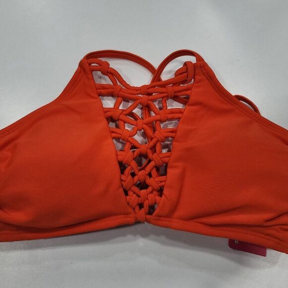 NWT Xhilaration Orange Mesh Bikini Set - Picture 7 of 12
